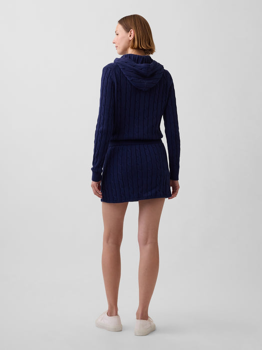 100% Cotton Cable-Knit Mini Skort