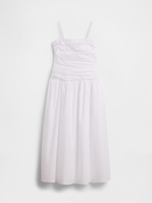 Poplin Drop-Waist Maxi Dress