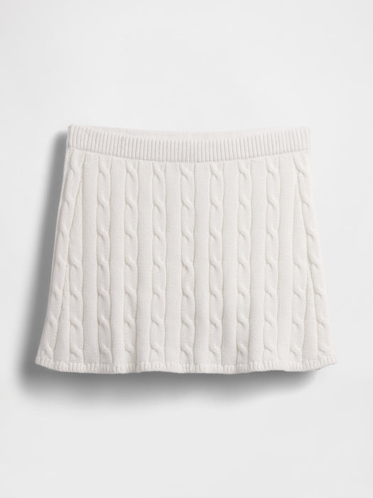 100% Cotton Cable-Knit Mini Skort