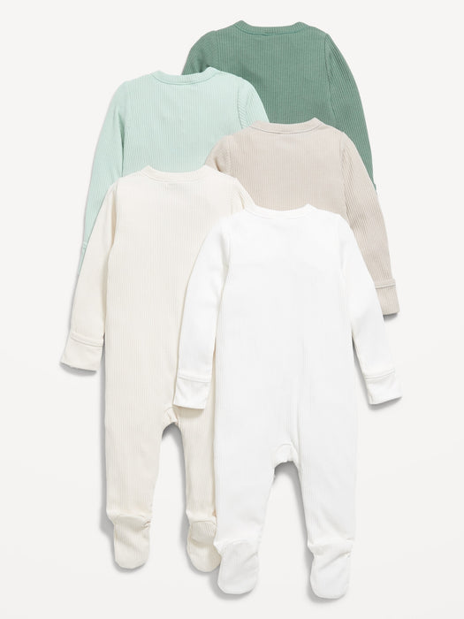 2-Way-Zip Sleep & Play Footed One-Piece 5-Pack for Baby