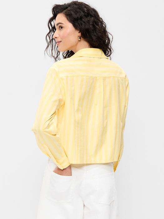 Cropped Button-Down Shirt