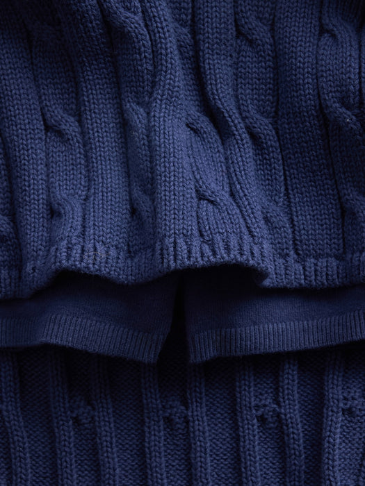 100% Cotton Cable-Knit Mini Skort