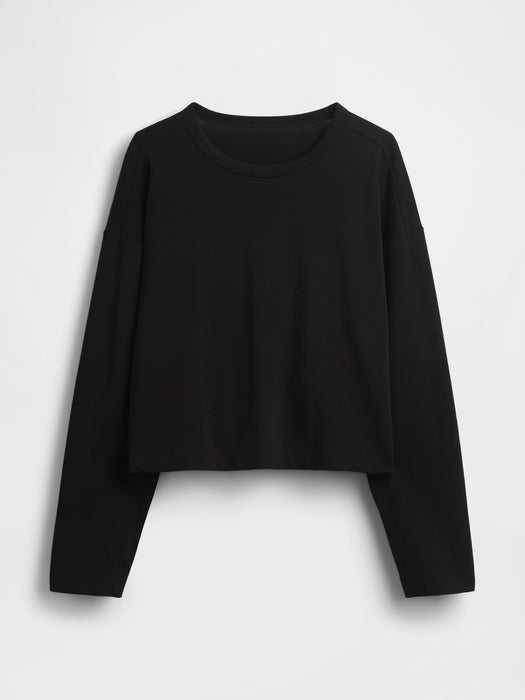 Knit Oversized Crop T-Shirt
