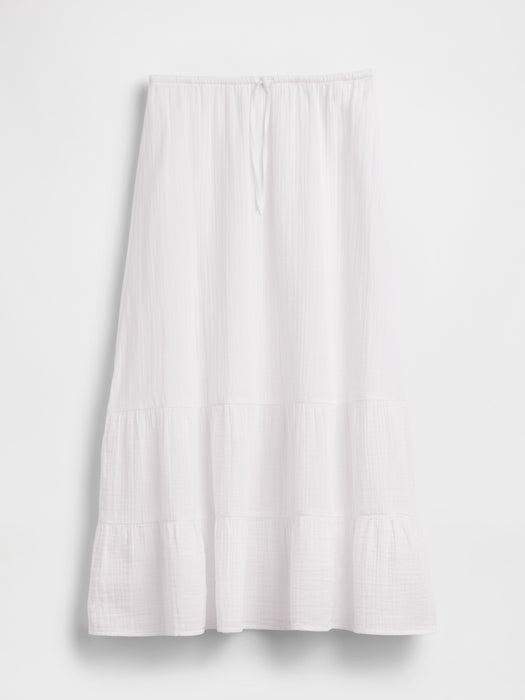 Cotton Gauze Tiered Easy Maxi Skirt
