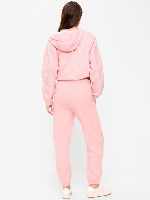 High-Waisted Cinched-Ankle Sweatpants