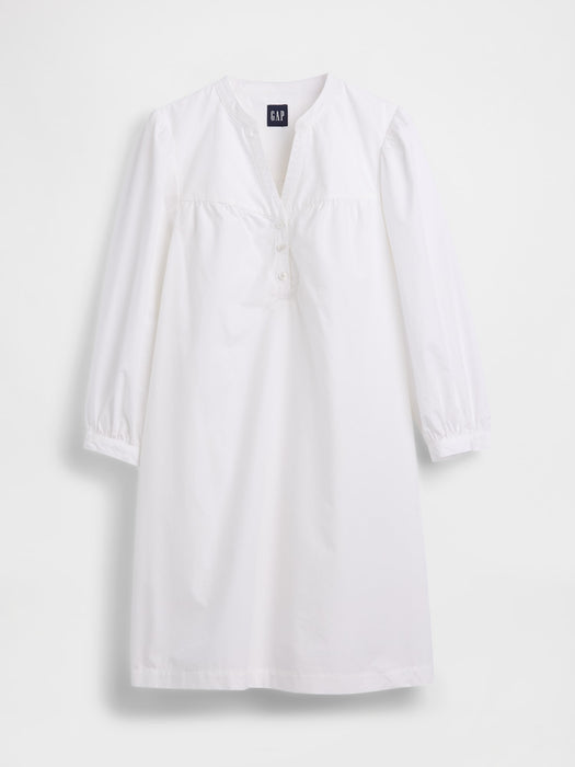 Poplin Henley Mini Dress