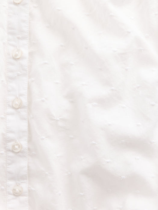 Button-Front Crop Peplum Top