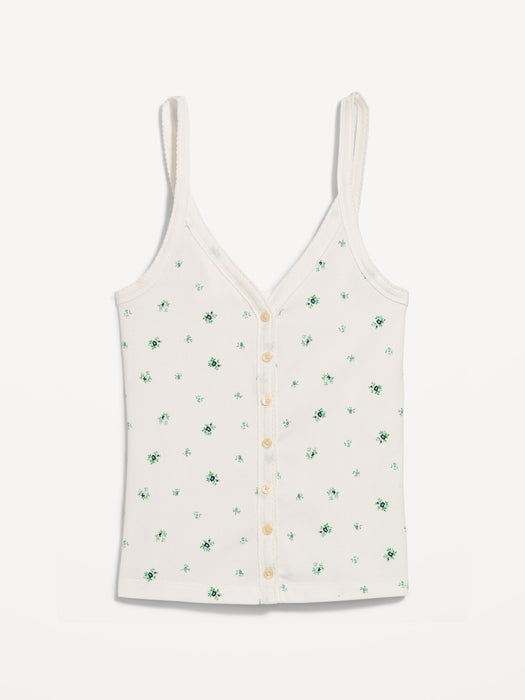 Button-Front Cami Tank Top