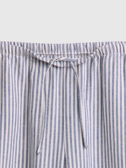 Linen-Blend Easy Wide-Leg Pants