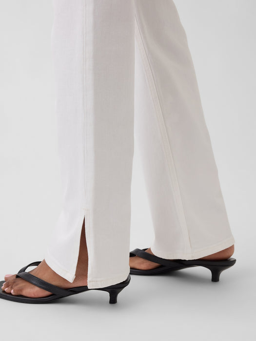 Mid Rise Split-Hem Relaxed Straight Jeans