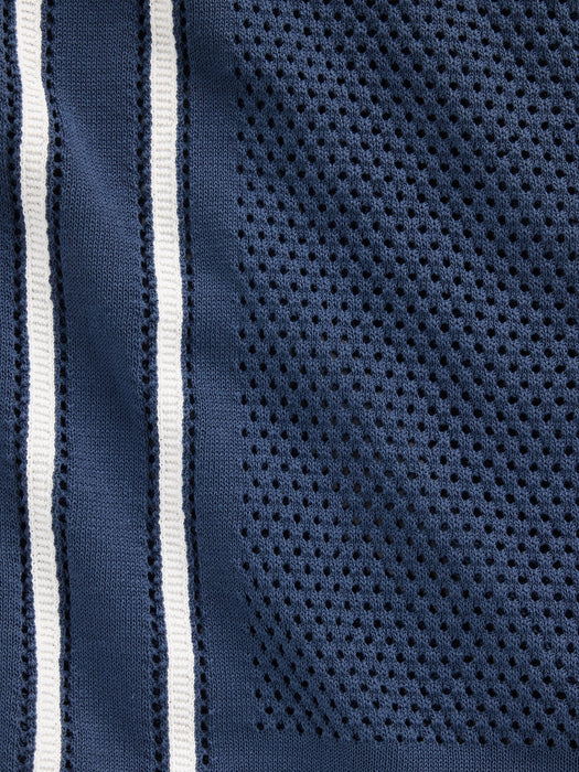Stripe Camp Collar Sweater Shirt