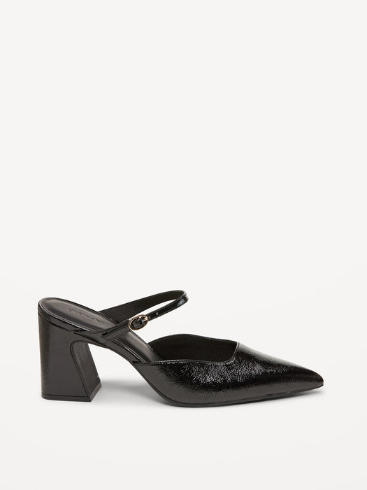 Buckle-Strap Mule Heels for Women