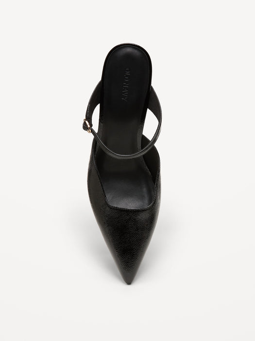 Buckle-Strap Mule Heels for Women