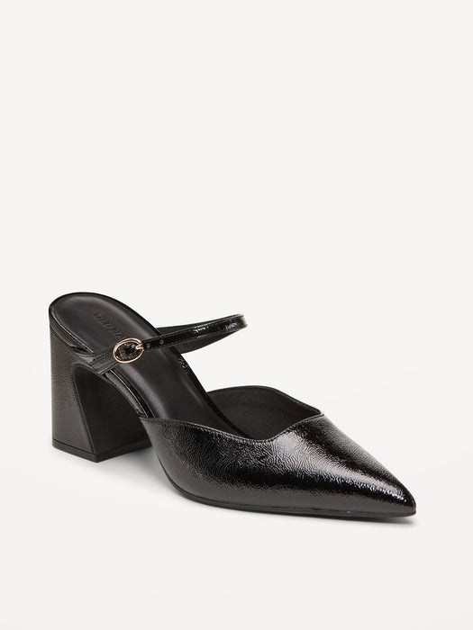 Buckle-Strap Mule Heels for Women
