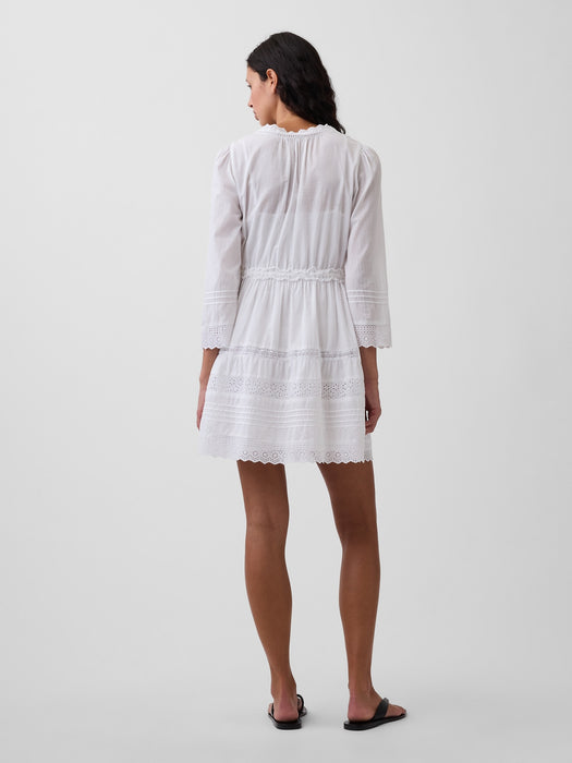 Lace-Trim Mini Dress
