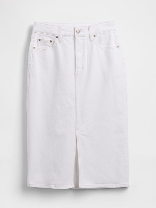 Denim Midi Pencil Skirt