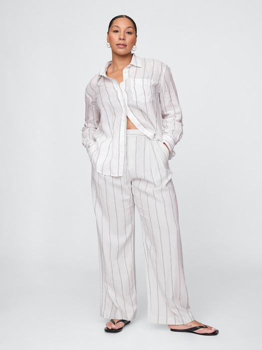 365 High Rise Linen-Blend Trousers