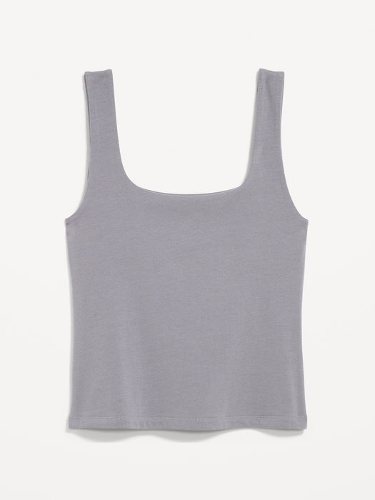 Hug Double-Layer Scoop-Neck Tank Top