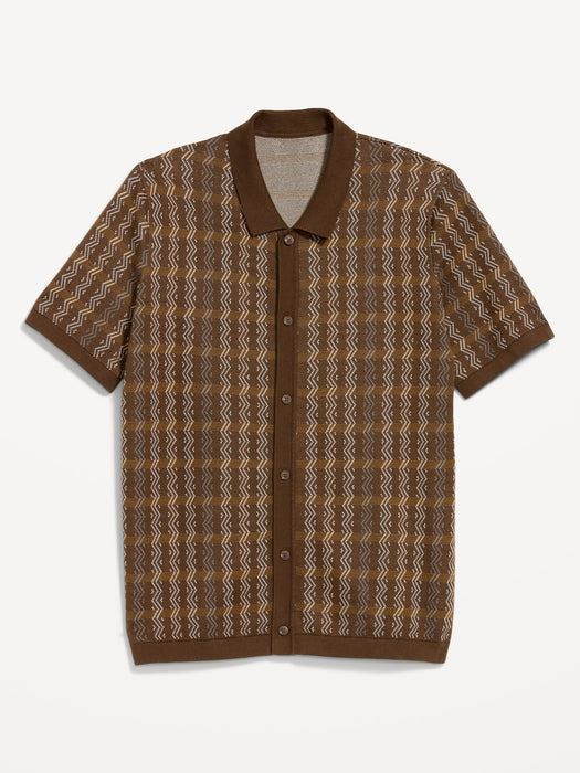 Short-Sleeve Sweater Shirt