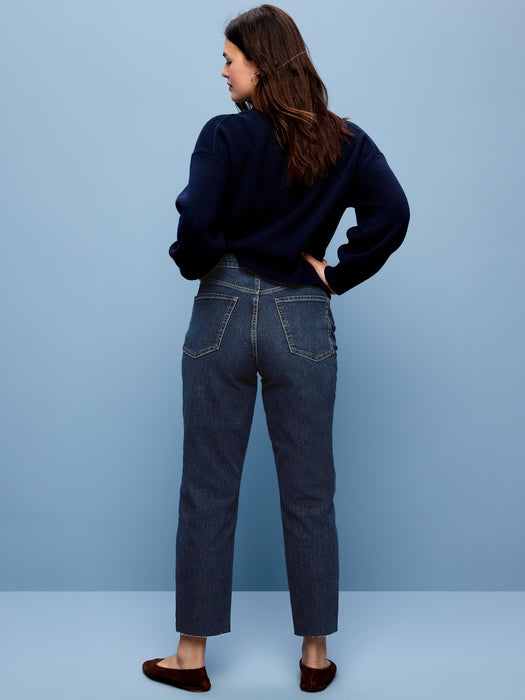 High-Waisted Button-Fly OG Straight Ankle Jeans