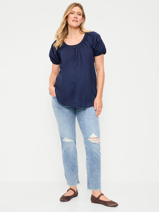 Maternity Full-Panel Straight Ankle Jeans