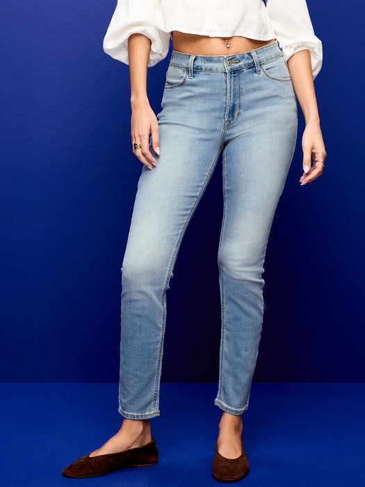 High-Waisted Wow Straight Ankle Jeans