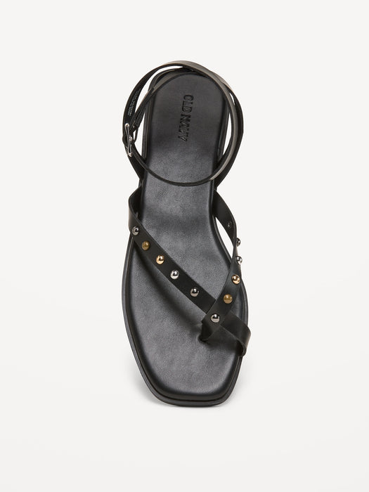 Studded Toe-Strap Sandals