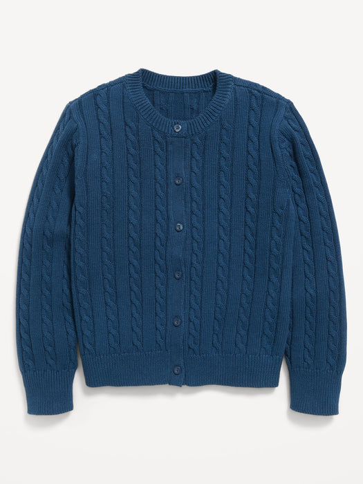 Cable-Knit Cardigan Sweater for Girls