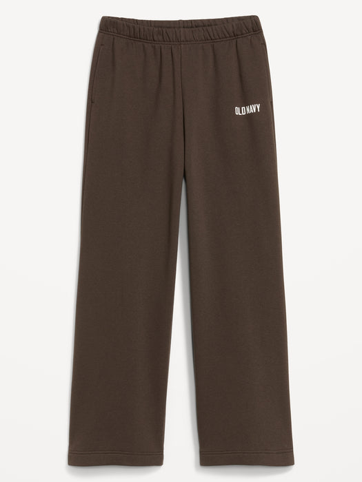 High-Waisted Fleece Wide-Leg Sweatpants