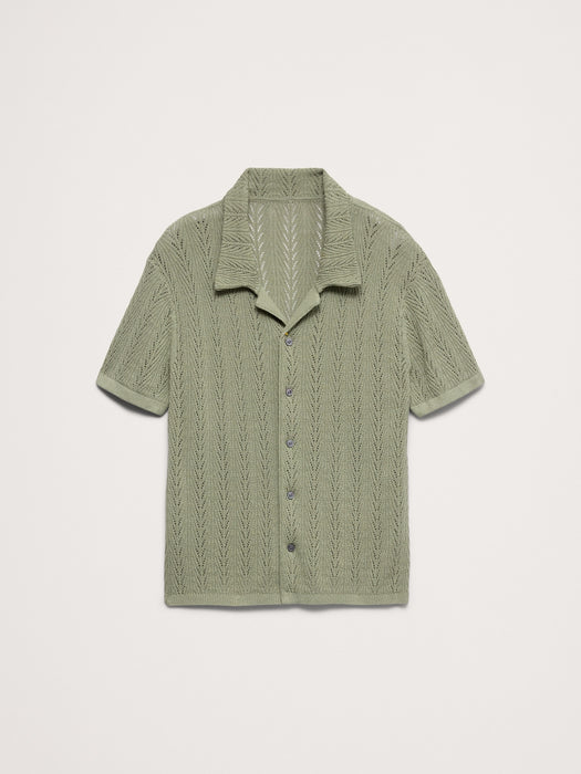Textured Polo Cardigan