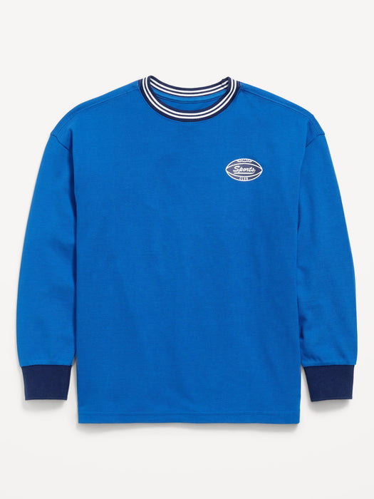 Oversized Long-Sleeve Graphic T-Shirt for Boys