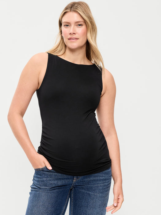 Maternity Hug Double-Layer Boat-Neck Top