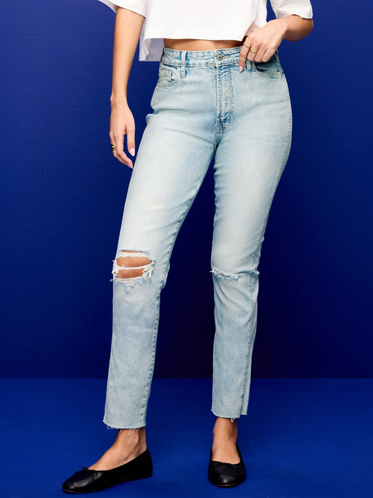 High-Waisted Vintage Slim Jeans