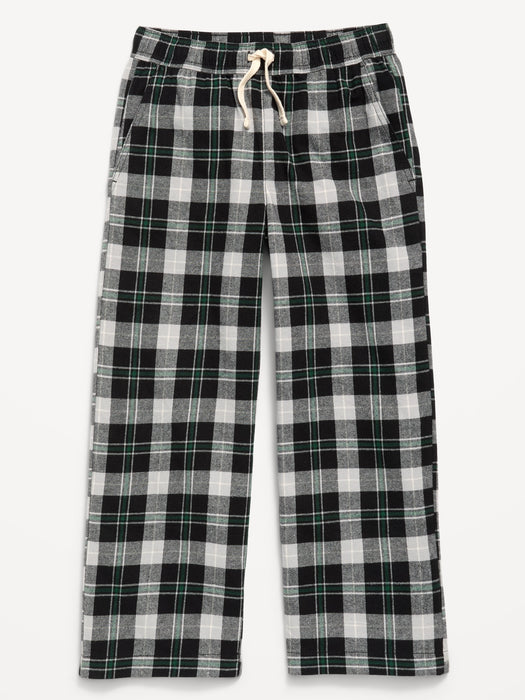 Pull-On Baggy Plaid Flannel Pants for Boys