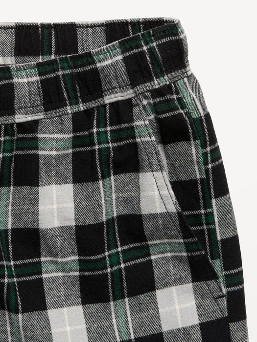 Pull-On Baggy Plaid Flannel Pants for Boys