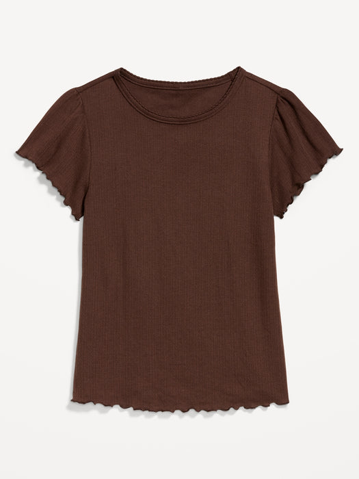 Lettuce-Edge Pointelle Top