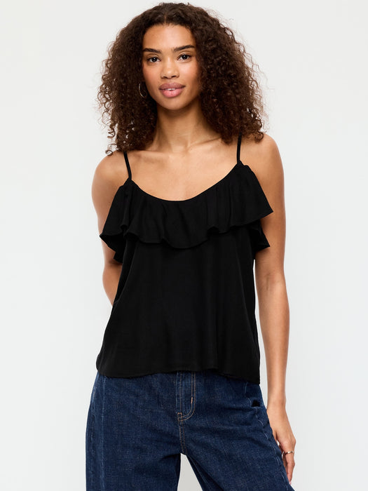 Ruffle-Front Tank Top