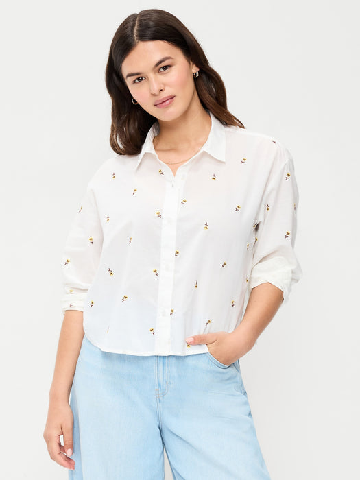 Cropped Button-Down Shirt