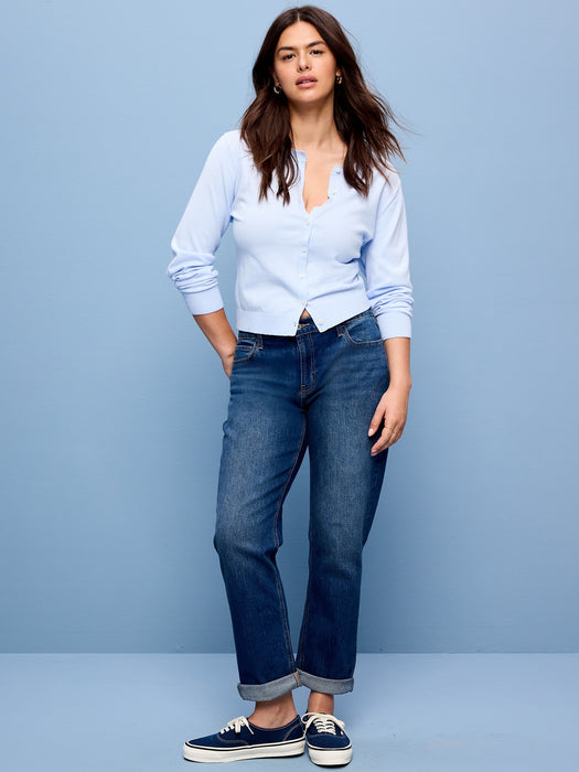 Mid-Rise Wow Boyfriend Straight Jeans