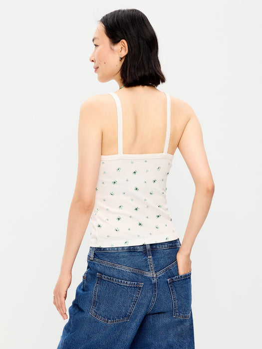 Button-Front Cami Tank Top