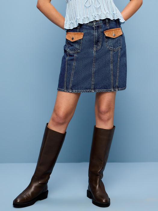 Flap-Front Pocket Mini Skirt