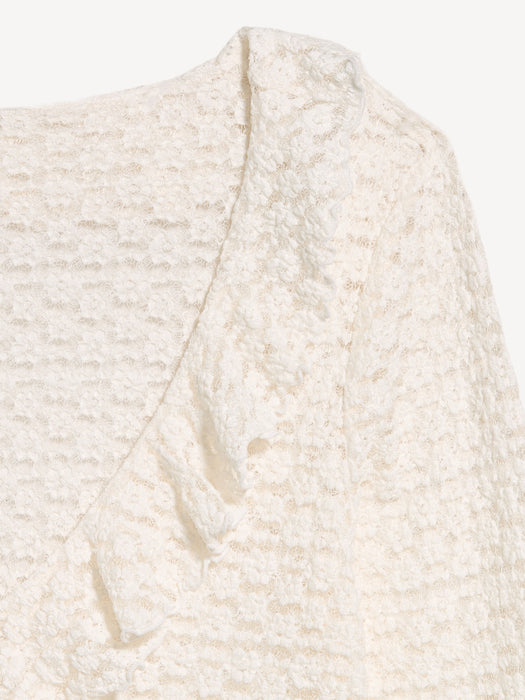 Fitted Bell-Sleeve Ruffle Top