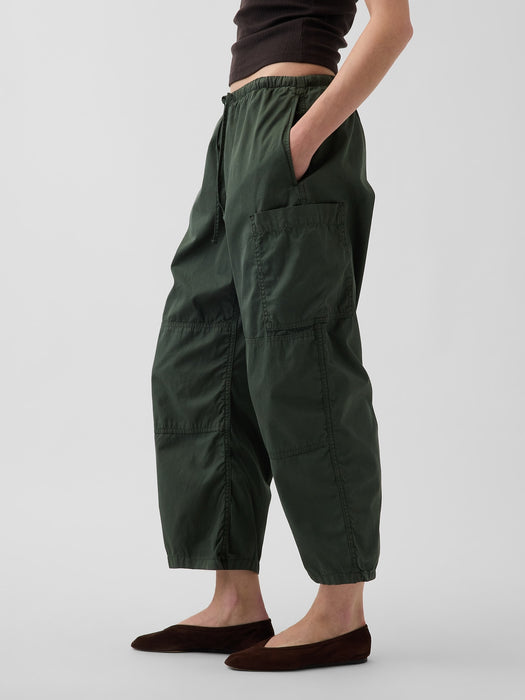 Mid Rise Twill Easy Barrel Utility Pants