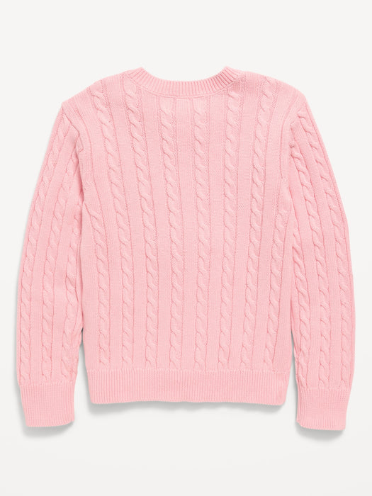 Cable-Knit Cardigan Sweater for Girls