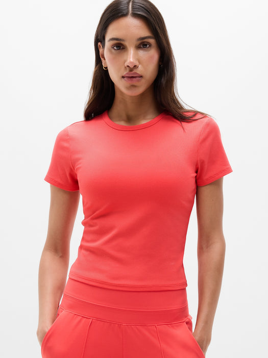 Signature Rib Crop Tee