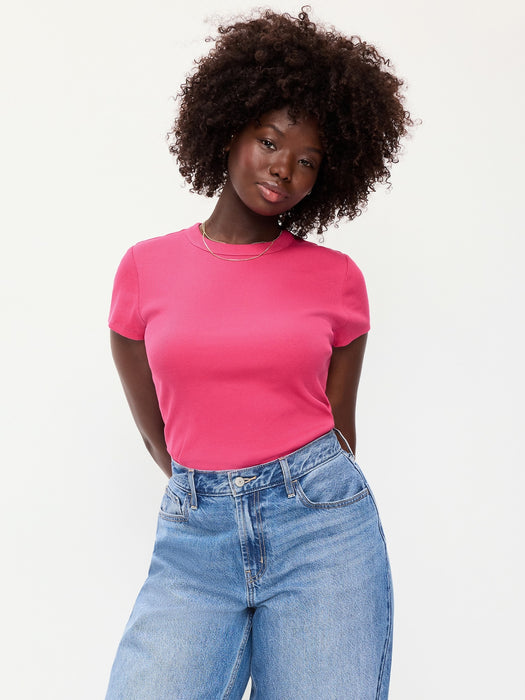 Snug Crop Ribbed T-Shirt