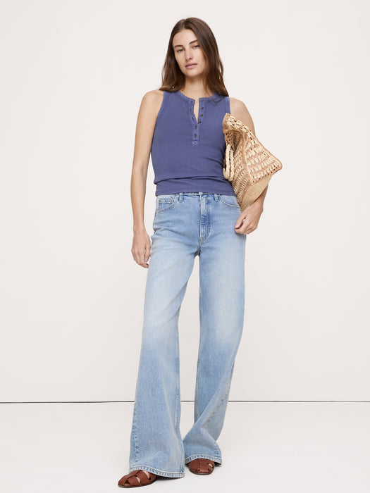 Ribbed Henley Tank