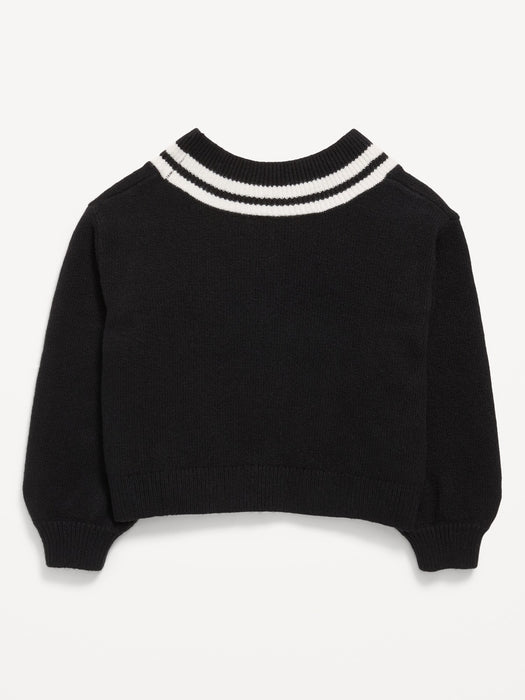 Cropped V-Neck Sweater for Girls