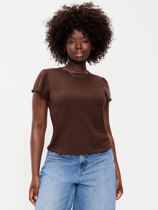 Lettuce-Edge Pointelle Top