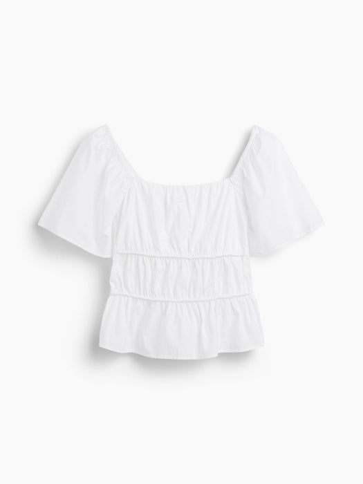 Square-Neck Peplum Top